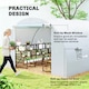 image 5 of Outsunny 6 x 3 x 2 m Polytunnel Greenhouse w/ Zippered Door and 8 Windows | White