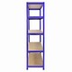image 5 of 3 x Monster Racking T-Rax Metal Storage Shelves, Blue, 90cm W, 45cm D Blue