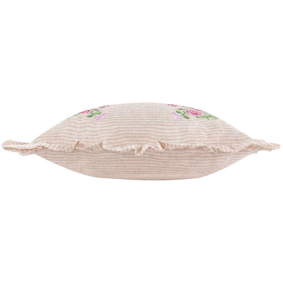 image 1 of Wylder Martha Floral Embroidered Ruffle Cushion
