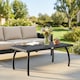 image 2 of Outsunny 90 cm Rattan Garden Coffee Table Wicker Outdoor Table Furniture | Black | Black rattan | 90 x 50 x 35 cm