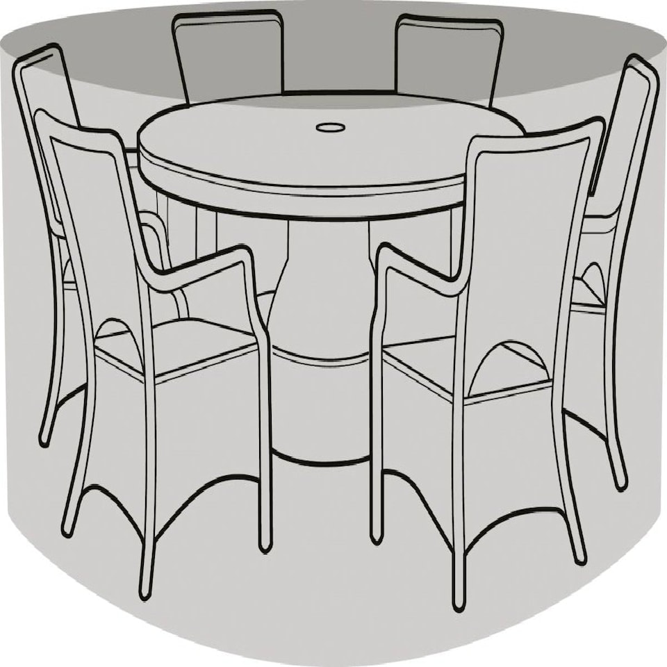 image 1 of Round 6-8 Seater Furniture Set Protective Cover | Black