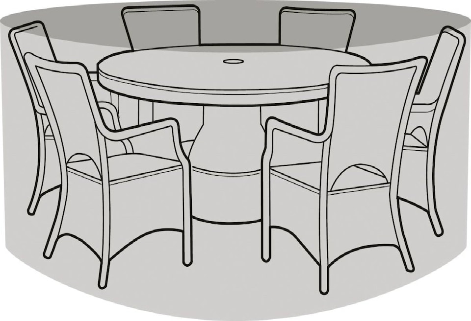 image 1 of Round 6-8 Seater Furniture Set Protective Cover | Black
