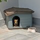image 3 of URBNLIVING Plastic Dog House Outdoor Pet Kennel Shelter | Multi | Brown/Green | S | 1