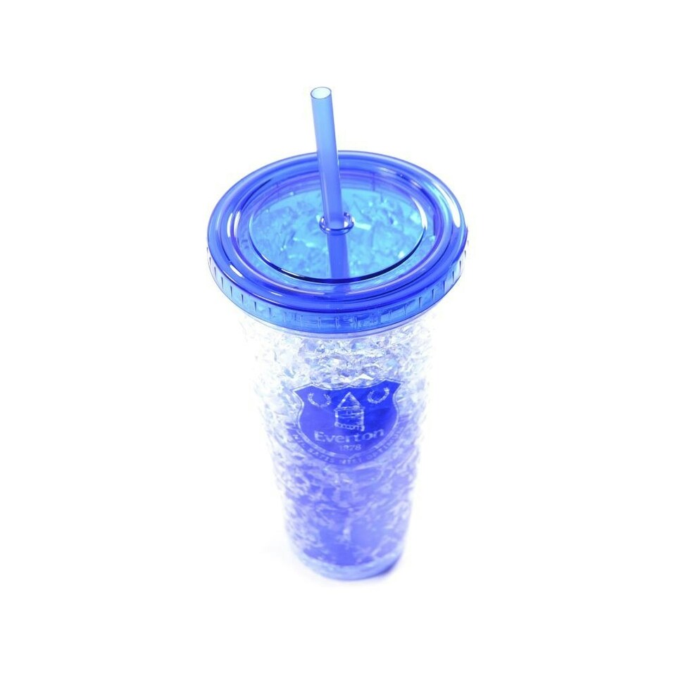 image 1 of Everton FC Crest 600ml Freezer Cup With Straw - Blue - One Size