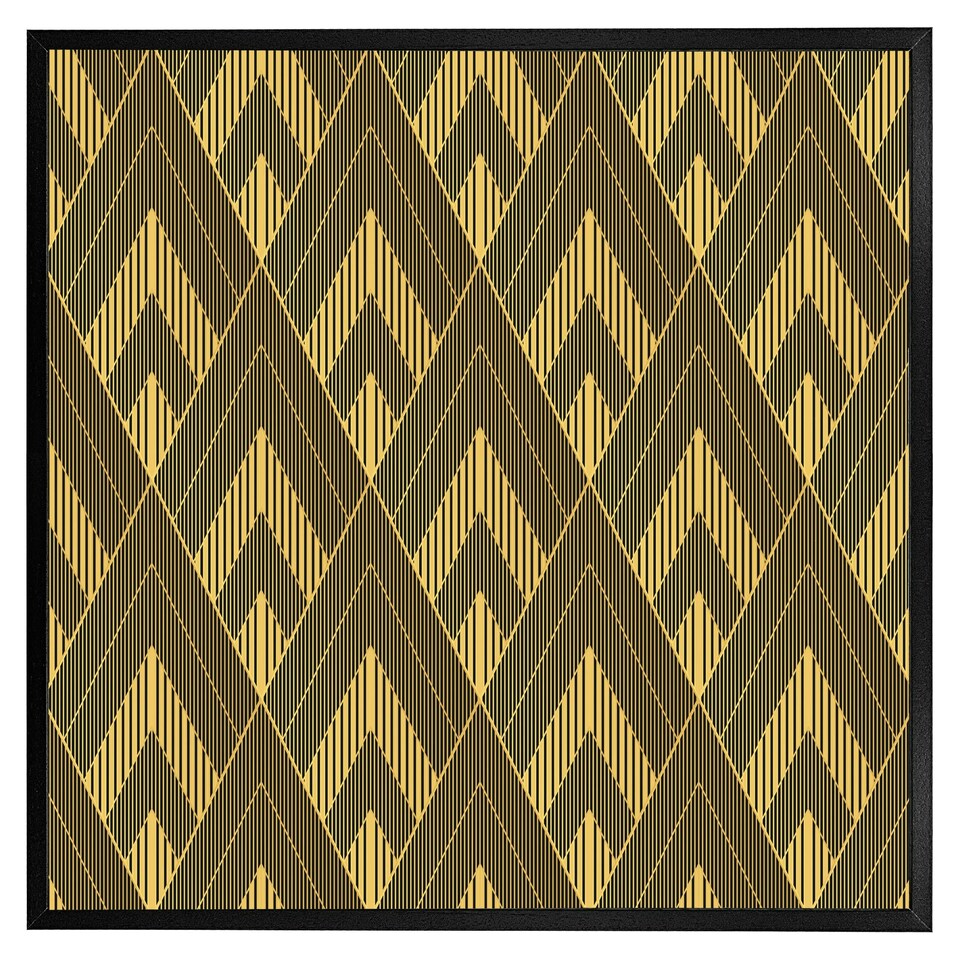 image 1 of Black & gold striped triangles (Picutre Frame) Black | M
