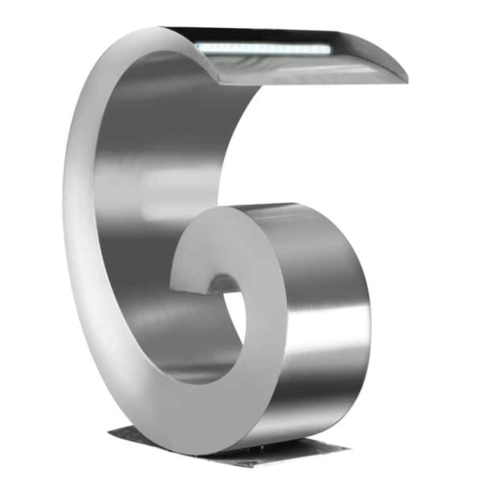 image 1 of Primrose Atlantis Cascading Stainless Steel Water Feature with Lights 65cm