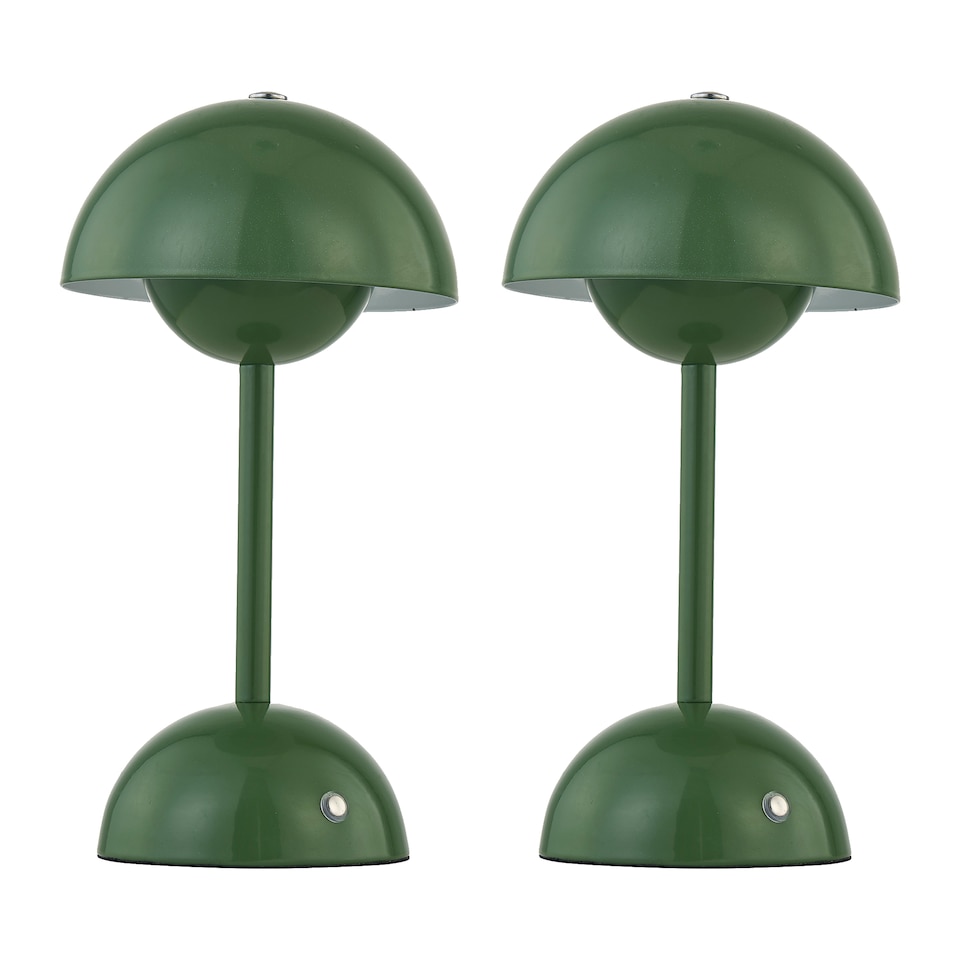image 1 of Eleanor - Sage Green LED Rechargeable Touch Table Lamps Twin Pack