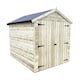 image 2 of 6 x 6 Windowless Premier Pressure Treated Tongue And Groove Apex Shed With Higher Eaves And Ridge Height + Double Doors  (6' x 6' / 6ft x 6ft) (6x6)