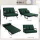 image 4 of HOMCOM Click Clack 2 Seater Sofa Bed for Living Room, Guest Room, Green Green | green