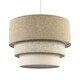 image 1 of Contemporary Round Triple Tier Beige and Oatmeal Linen Pendant Shade