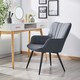 image 1 of Yaheetech Modern Pleated Curved Back Fabric Accent Chair Grey