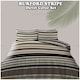 image 5 of VELVETIO Burford Stripe Complete Duvet Cover Set with Fitted Sheet Breathable Bedding Quilt Brown | Natural | King
