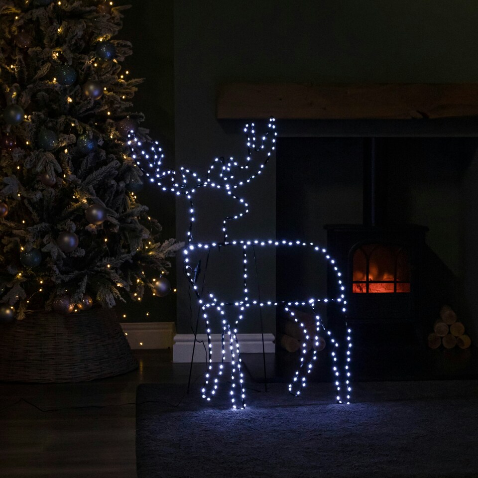 image 1 of 1mx80cm Light up Standing Christmas Reindeer with 292 White LEDs