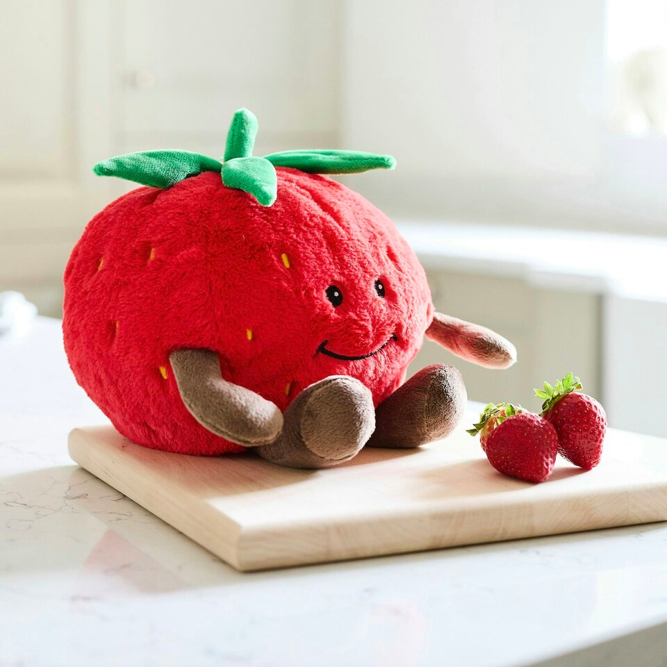 image 1 of Warmies Strawberry Plush Microwaveable Weighted Cuddly Toy