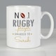 image 2 of Personalised No.1 Rugby Player Mug White