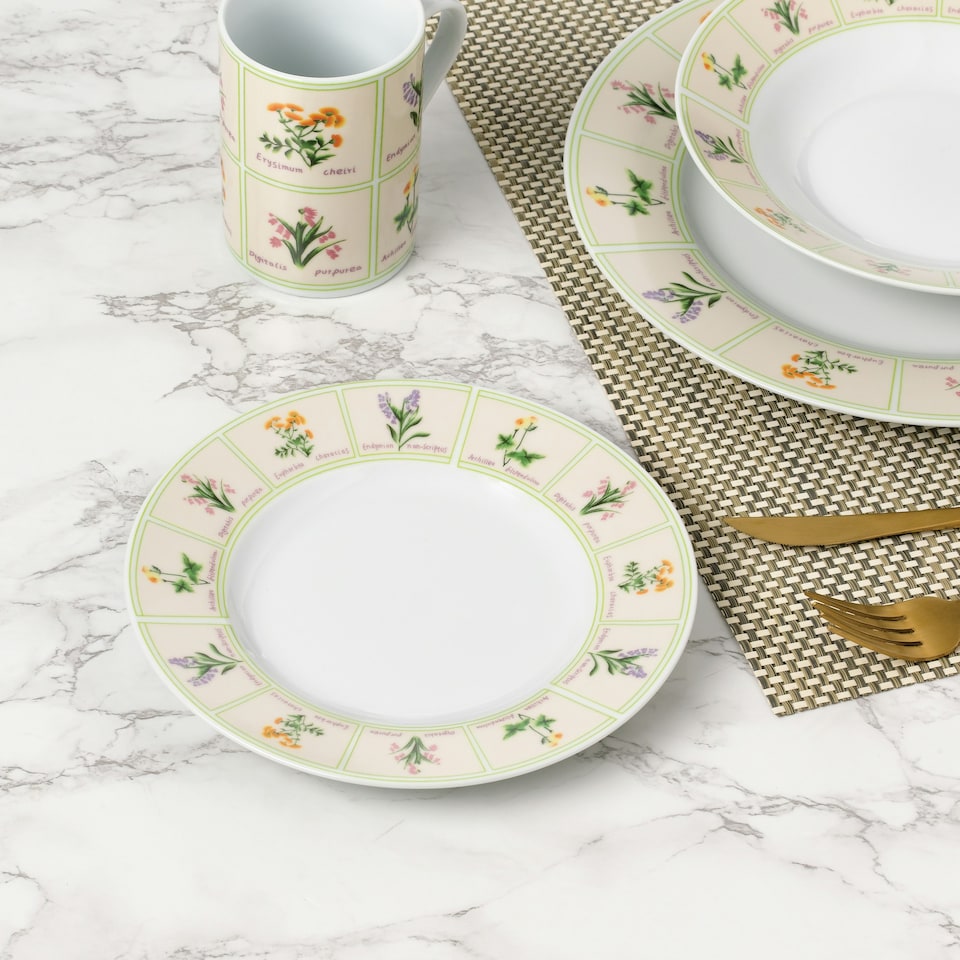 image 1 of 24pc British Wild Flowers Dinner Set