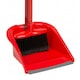 image 2 of 2 Sets of Tall Long Handled Red Dustpan & Brush Set For Indoor Sweeping Home & Kitchen Red