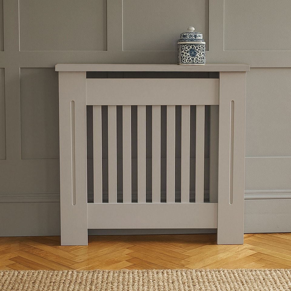 image 1 of Neo Grey Belgravia Decorative Radiator Cover Cabinet | Grey | Grey | S