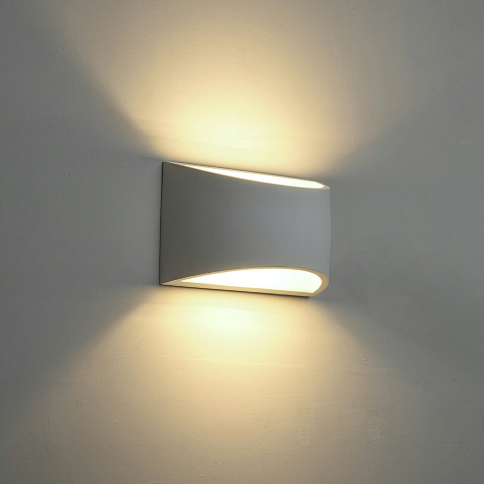 image 1 of First Choice Lighting Marmo White G9 Plaster Wall Light White