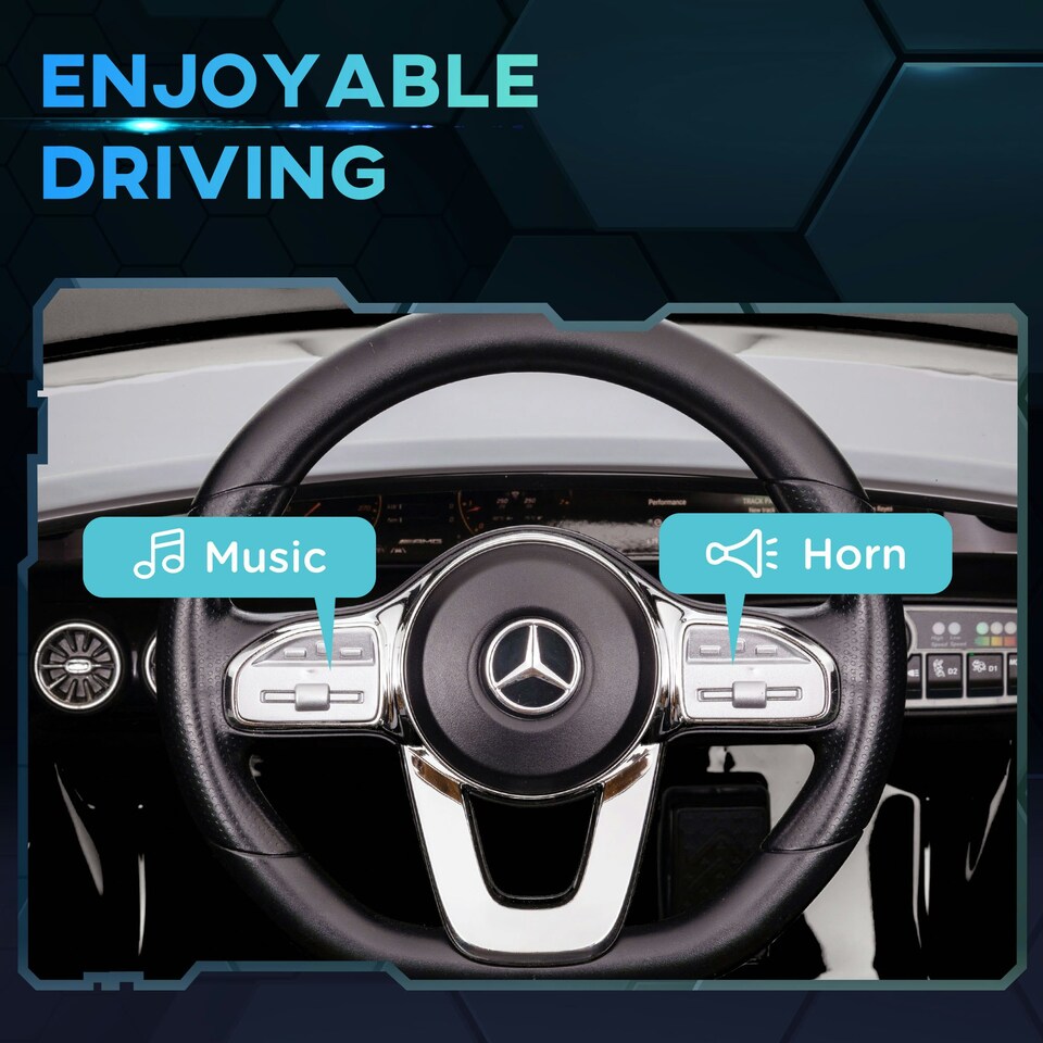 image 1 of AIYAPLAY Mercedes-Benz AMG CLA 45 Licensed 12V Ride on Car w/ Music - Black