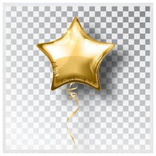 Golden star balloon (Picture Frame) White | XL