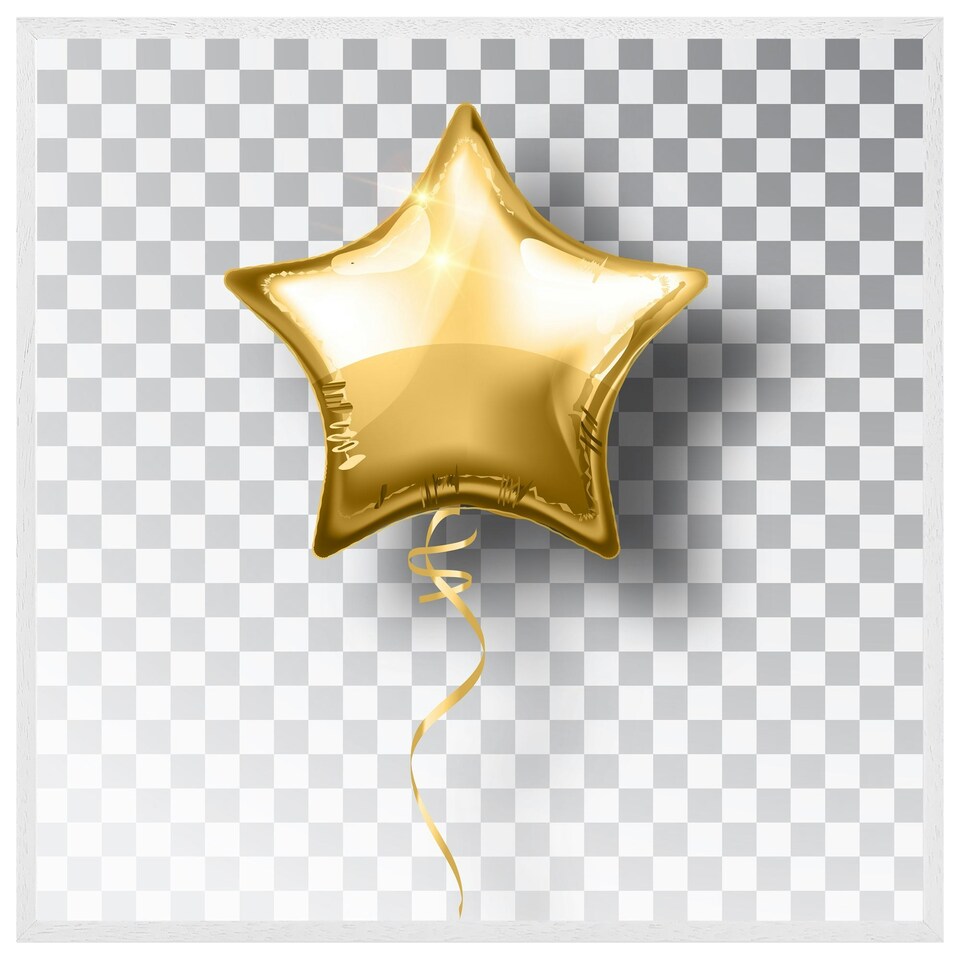 image 1 of Golden star balloon (Picture Frame) White | XL