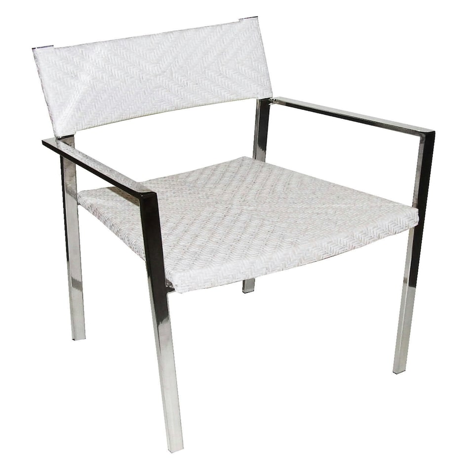 Interiors by Premier Set of Two White Raffia Chairs, Rustless Lounge Chair, Easy Cleaning Chair for Living Room