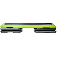 Modern Fitness Large Aerobic Step Platform 3-Level Adjustable Height (10/15/20cm) Extra-Wide Non-Slip Workout Stepper Green & Black