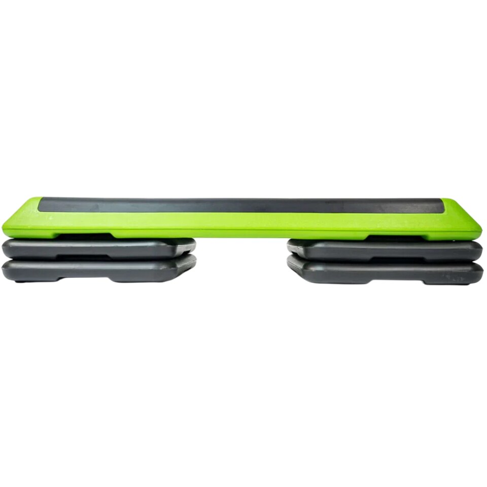Modern Fitness Large Aerobic Step Platform 3-Level Adjustable Height (10/15/20cm) Extra-Wide Non-Slip Workout Stepper Green & Black