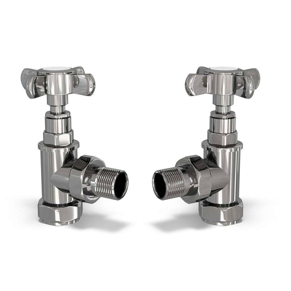 image 1 of Signature Traditional Chrome Radiator Valve Angled 8mm