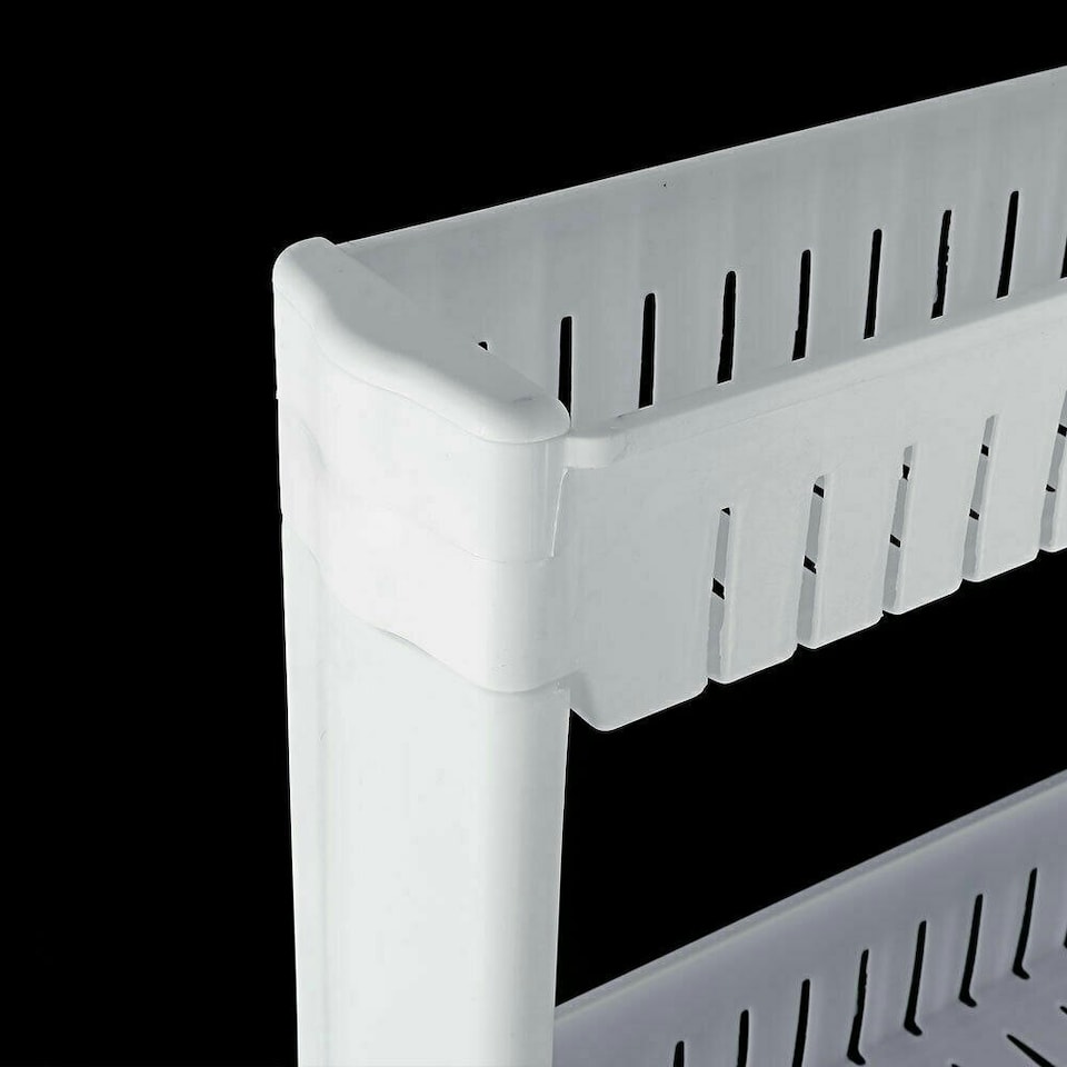 image 1 of 5 Tier Slim Slide Out Kitchen Trolley Storage Shelf & Organizer Rack White | White