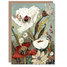 Stylised Wildflowers Pastel Colour Design Her Birthday Card