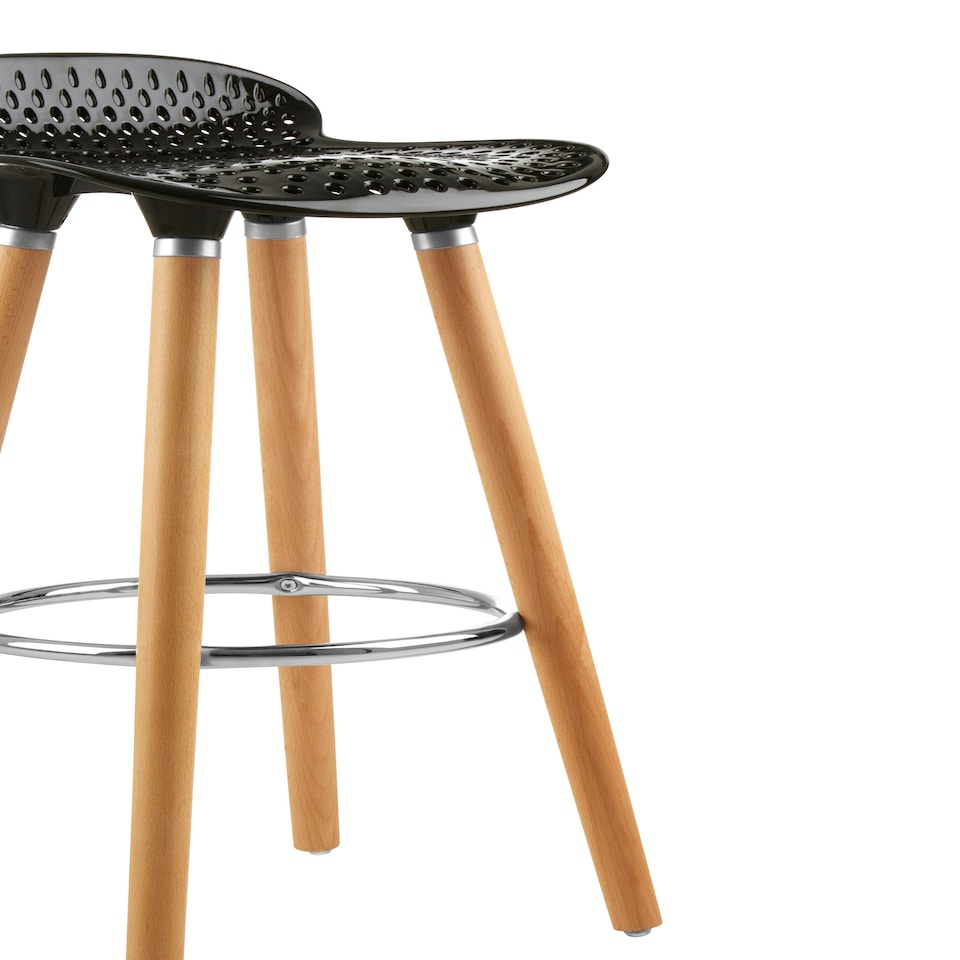 image 1 of Interiors by Premier Matte Black Bar Stool, Easy to Clean Kitchen Bar Stool, Footrest Bar Stool, Space-Saver Breakfast Stool
