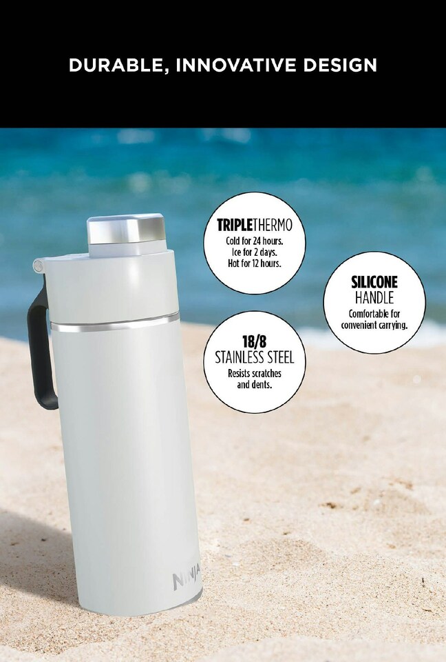 image 1 of Ninja Thirsti 530 ml Travel Bottle in White DW1801EUUKWH White