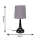 image 3 of ValueLights Teardrop Pair Black Touch Table Lamp Grey Shade & Bulb | Grey