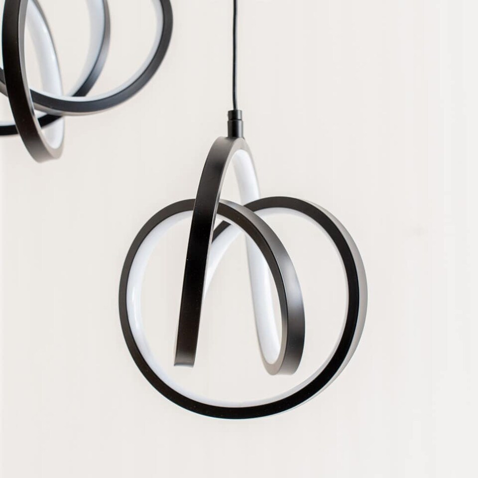 image 1 of ValueLights Infinity Black Loop Cluster Integrated LED Ceiling Light | Black