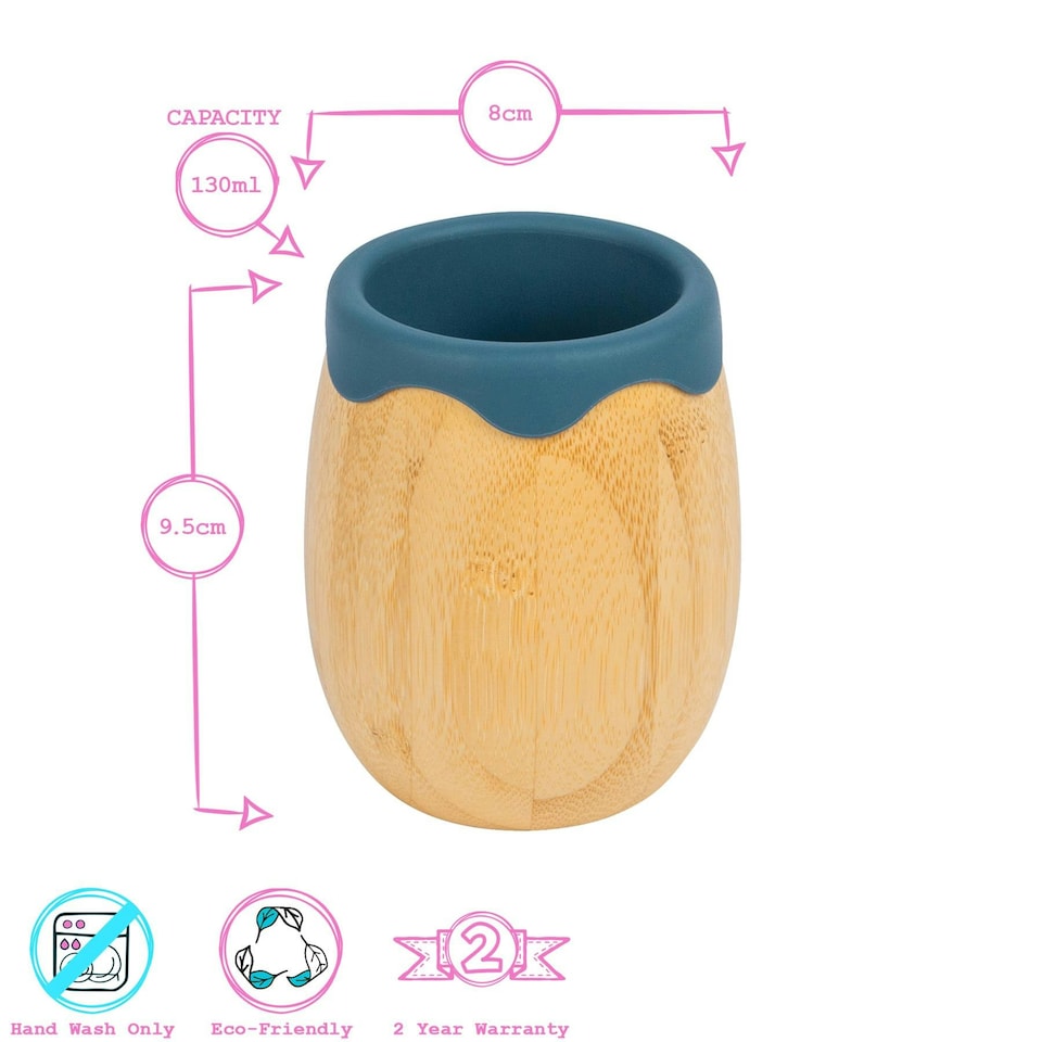 image 1 of Tiny Dining Bamboo Baby Trainer Cup - 130ml - Navy Blue Blue