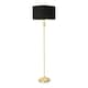 image 3 of ValueLights Maggie Gold Metal Candlestick Floor Lamp with Black and Metallic Gold Lamp Shade and LED Bub