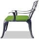 image 2 of Centurion Supports OSHOWA Luxurious Garden and Patio Table and 4 Large Chairs with Armrests Cast Aluminium Bistro Set - Grey with Green Cushions
