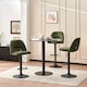 image 5 of SONARA Set of 3 Adjustable Velvet Upholstered Breakfast Bar Stools | Green