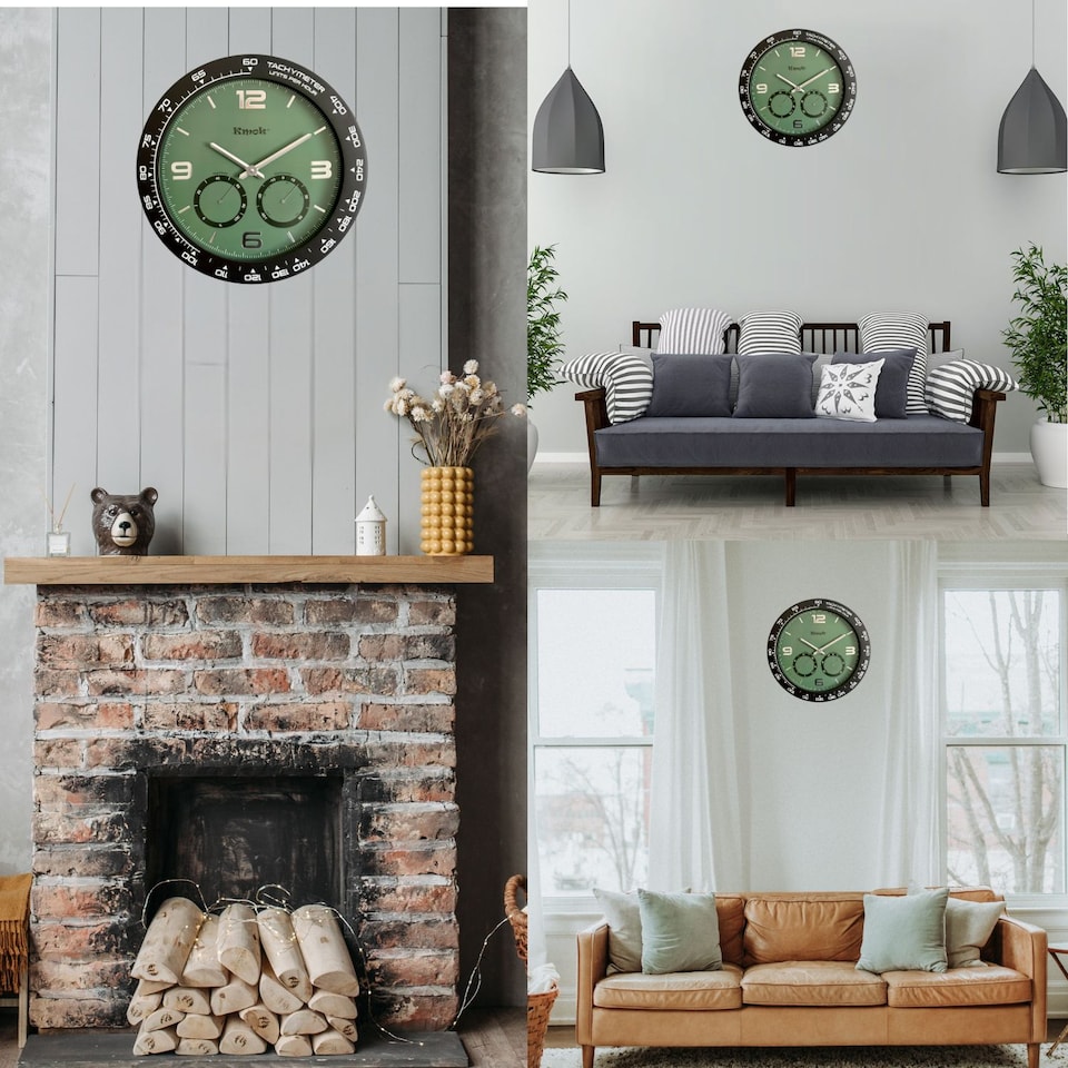 image 1 of Kmok 40 cm Indoor Silent Wall Clock