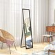 image 9 of HOMCOM Full Length Mirror, 37  157cm Wall Mounted, Leaning, Free Standing Mirror, Framed Full Body Mirror for Living Room, Bedroom, Black