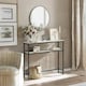 image 6 of Industrial Slim Console Table With 2 Shelves Marble Effect White White