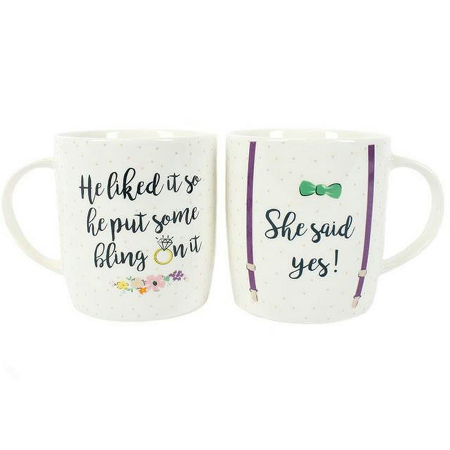 Something Different She Said Yes! China Mug Set - Multicolour - One Size