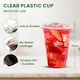 image 2 of ECONX 16oz Clear Plastic Smoothie Cups with Flat Lids Reusable for Smoothies, Juice, Milkshakes 50pk