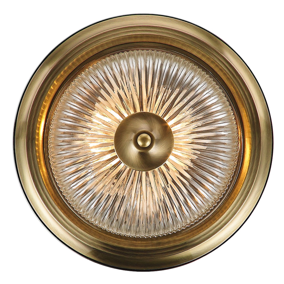 image 1 of Traditional Antique Brass IP44 Bathroom Ceiling Light Fitting | Gold