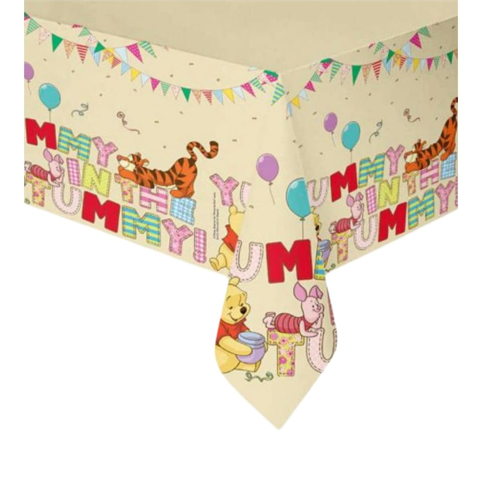 Winnie the Pooh Alphabet Party Table Cover - Multicoloured - One Size