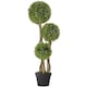 image 1 of HOMCOM Decorative Artificial Trees Boxwood Ball Topiary Trees in Pot, Fake Plants for Home Indoor Outdoor Decor, 90 cm, Light Green