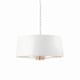 image 1 of Harvey Multi Arm Cylindrical Pendant Light Bright Nickel Plate, Vintage White Fabric