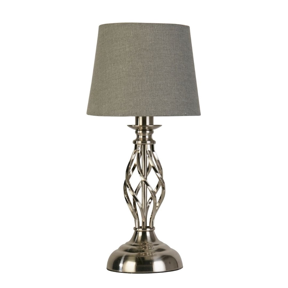 image 1 of Manor Chrome Table Lamp With Grey Shade